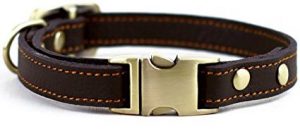 CHEDE Luxury Real Leather Dog Collar- Handmade For Medium Dog Breeds