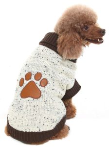 BINGPET Turtleneck Dog Sweater Brown